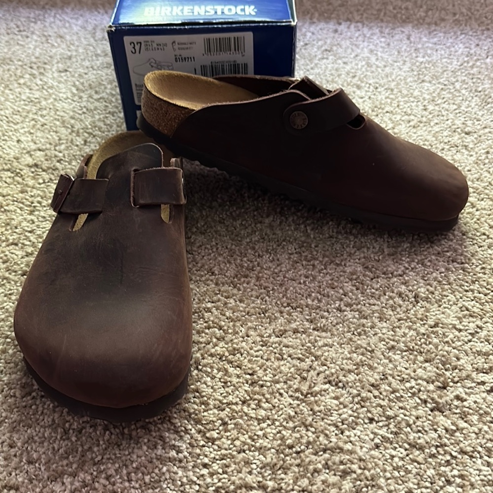 Boston Oiled leather Birkenstock Clog